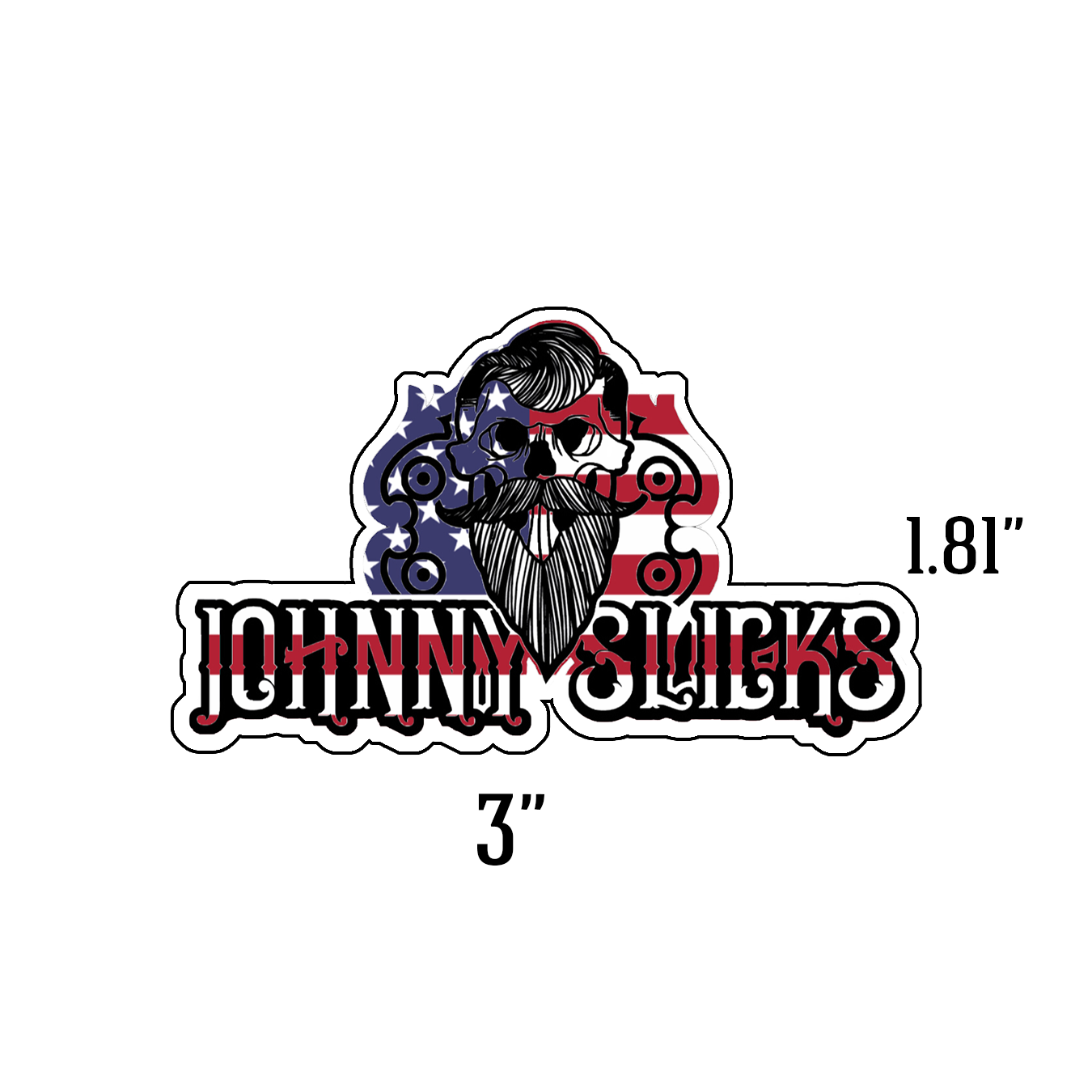 Johnny Slicks USA Flag Decal Sticker – Patriotic American Vinyl Sticker