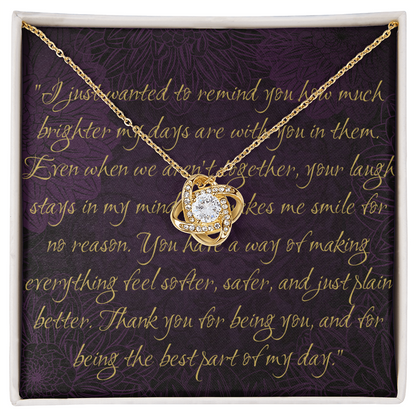 Love Knot Necklace – Timeless Yellow & White Gold Jewelry