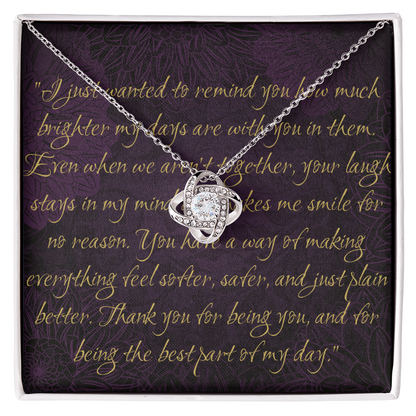 Love Knot Necklace – Timeless Yellow & White Gold Jewelry