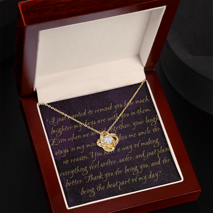 Love Knot Necklace – Timeless Yellow & White Gold Jewelry