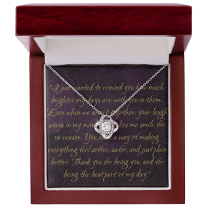Love Knot Necklace – Timeless Yellow & White Gold Jewelry
