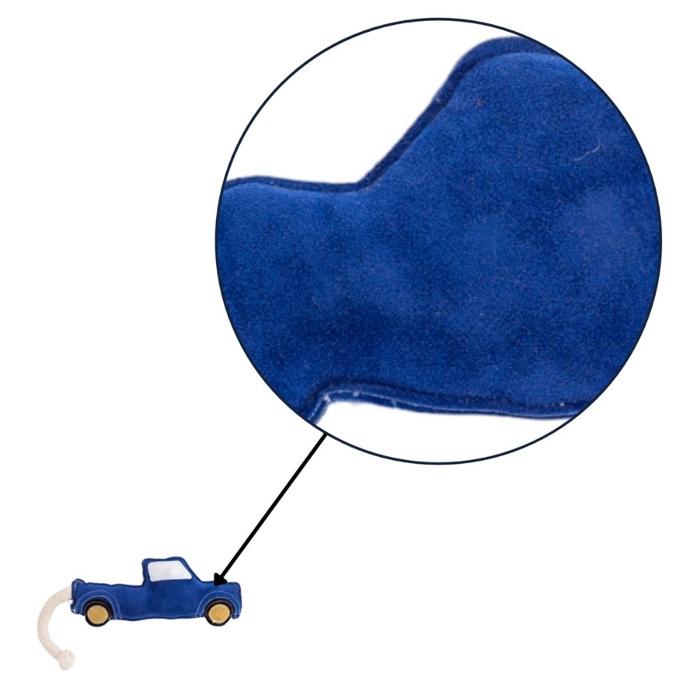 Country Living Faux Leather Blue Pickup Truck Dog Chew Toy, Durable, Safe and Non-Toxic