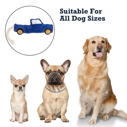 Country Living Faux Leather Blue Pickup Truck Dog Chew Toy, Durable, Safe and Non-Toxic