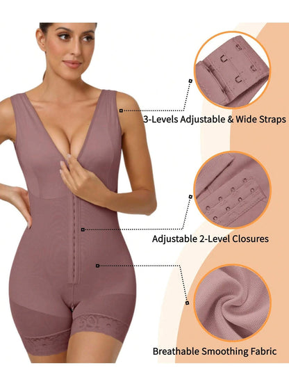 Fajas Colombianas Full Body Shaper with Zipper – Tummy Control & Butt Lift