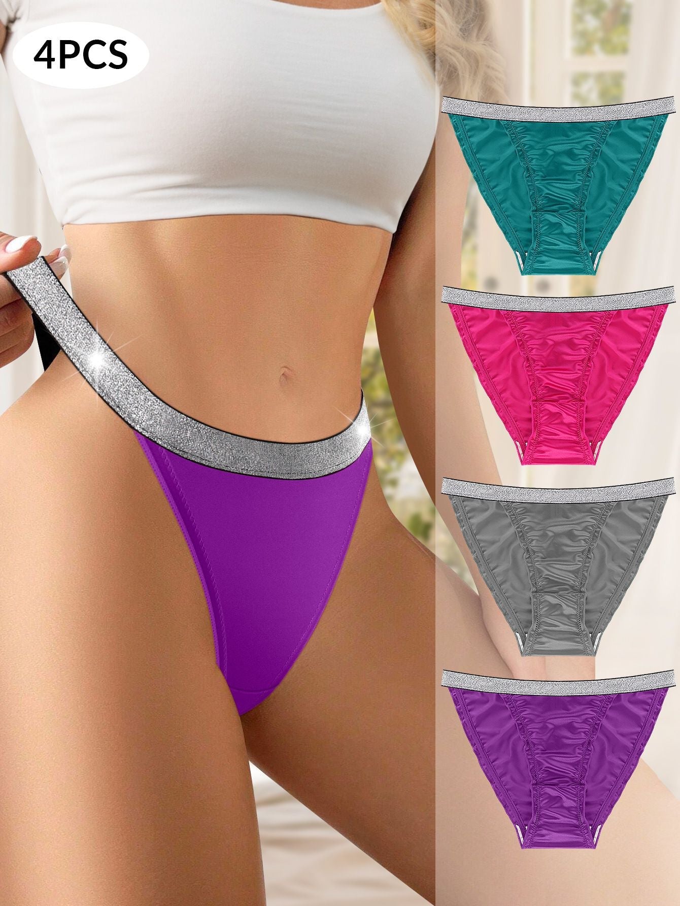4 Pack Women’s Sexy Lace G-String Panty Set