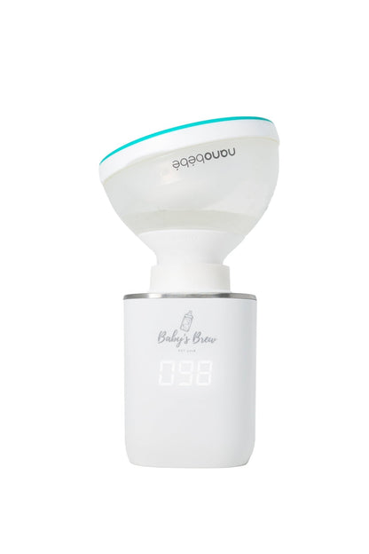White and blue electronic device with 'Baby's Breather' branding on a white background